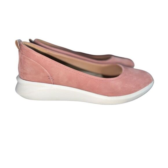 Womens Clarks Un Rio Vibe Wedge Slip On Size 7 Rose Pink Suede Comfort Slide - Picture 2 of 16
